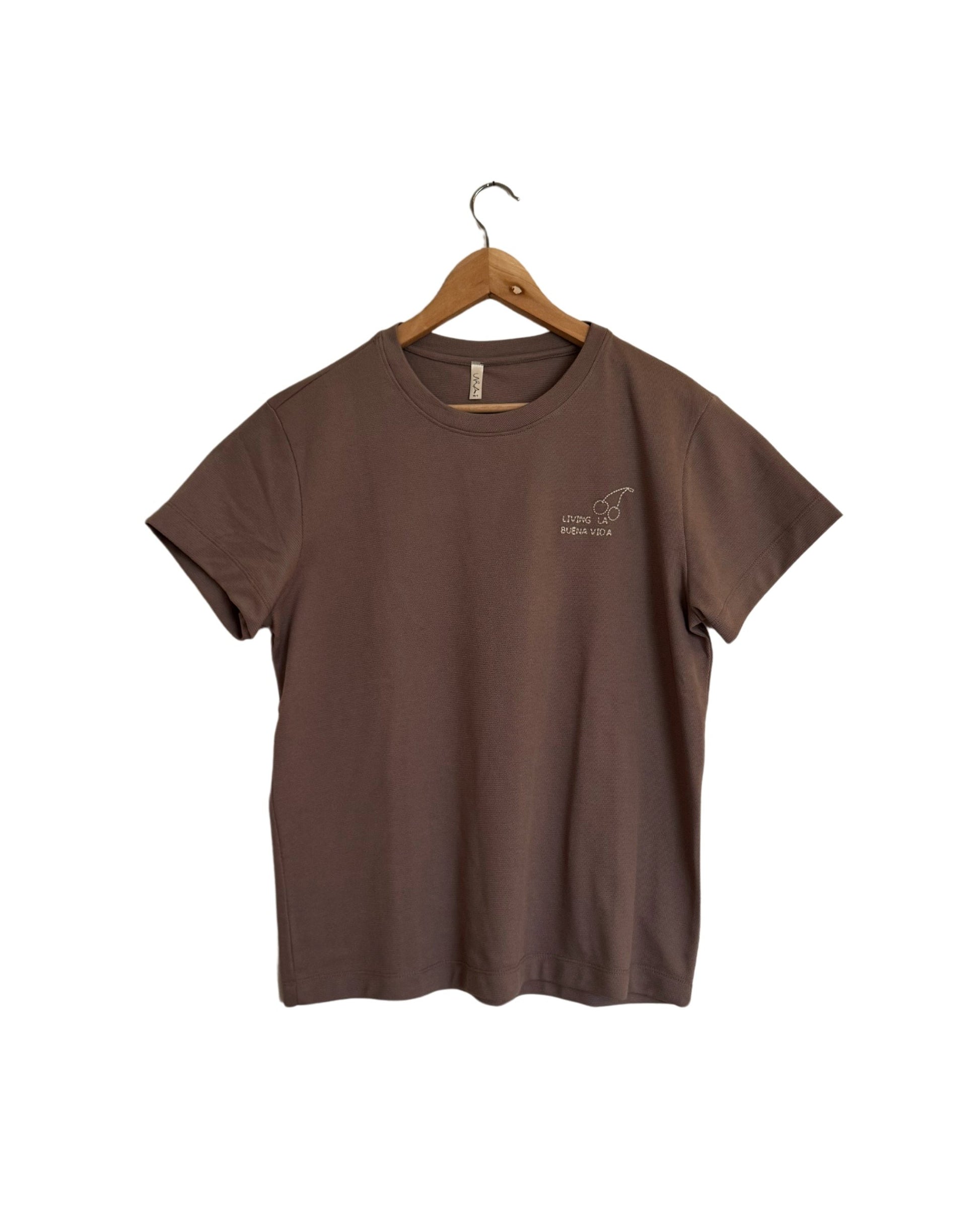 T-SHIRT 'LIVING LA BUENA VIDA' BROWN