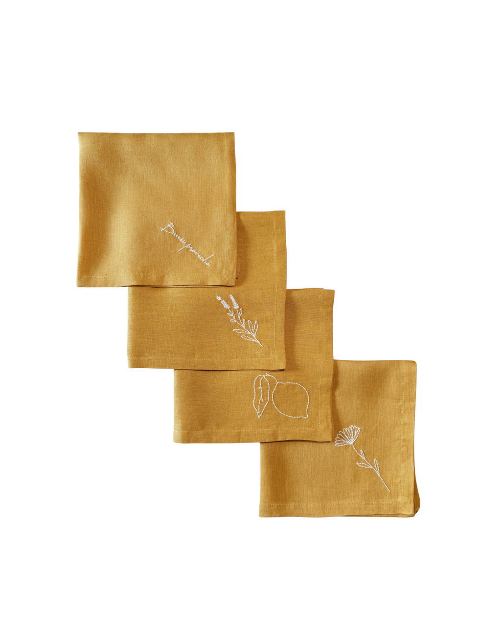 SET X4 SERVILLETAS BUEN PROVECHO MUSTARD