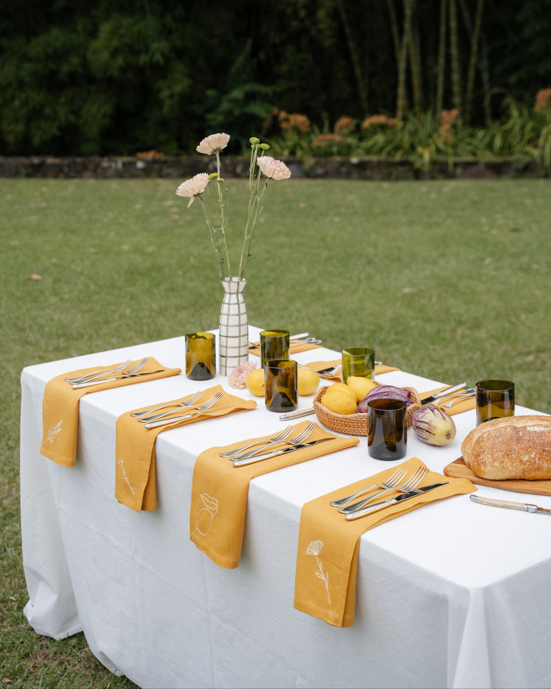 SET X4 SERVILLETAS BUEN PROVECHO MUSTARD