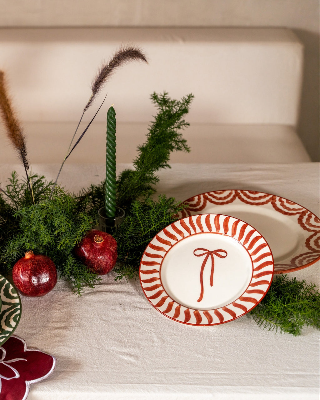 SET X2 DINNER PLATE NAVIDAD - RED