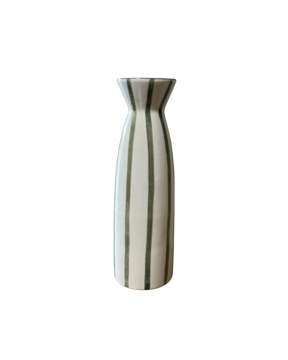 VASE - STRIPED GREEN